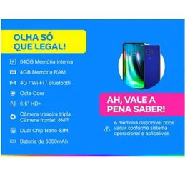 MOTO G9 PLAY 64GB/4RAM (APP + CLIENTE OURO + CUPOM) R$1.061