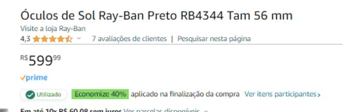 Imagem na descrição da promoção