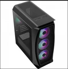 Gabinete Gamer Mini Tower Aero ONE Mini Preto Aerocool + 4 fans RGB | R$ 315