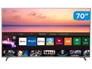 Smart TV Tela 70" Philips 70PUG6774/78 4K Conversor Digital Wi-Fi 2 USB 3 HDMI | R$3799