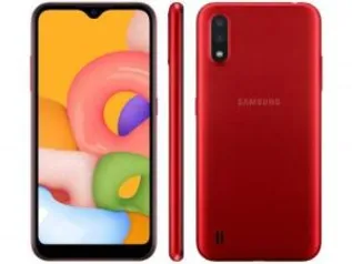 Smartphone Samsung Galaxy A01 32GB Vermelho - 2GB RAM Tela 5,7” Câm. Dupla + Câm. Selfie 5MP R$630