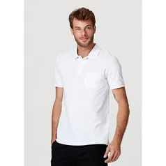 Camisa Polo Masculina Básica Regular Com Bolso Frontal