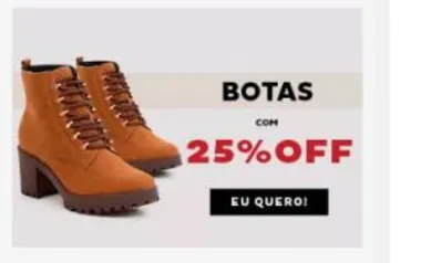 Botas com 25% de desconto