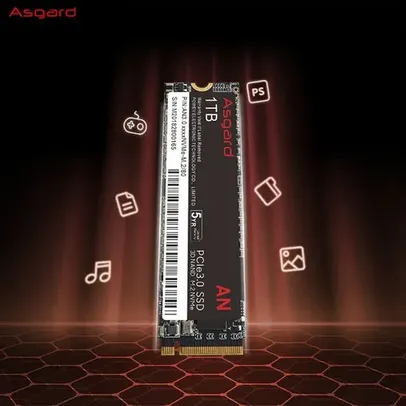 [Taxa inclusa] SSD Nvme Asgard AN3 de 1TB de Armazenamento - PCIe3.0, L: 3.300MB/s E: 3.000MB/s - Para computador e notebook