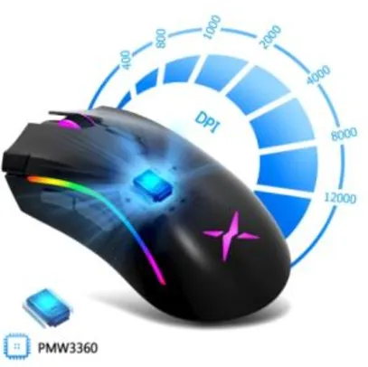 Delux m625 pmw3050 gaming mouse 12000dpi 7 botões programáveis | R$96