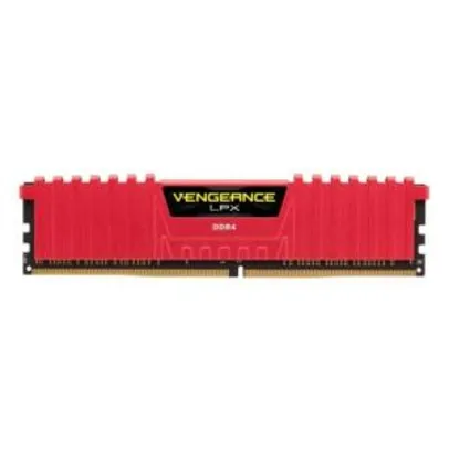 Memoria Corsair Vengeance LPX 8GB (1x8) DDR4 2400MHz Vermelha, CMK8GX4M1A2400C16R