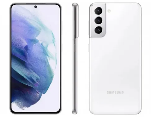 [Cli Ouro + Mpay] Smartphone Samsung Galaxy S21 128GB Branco 5G - 8GB RAM Tela 6,2” Câm. Tripla + Selfie 10MP