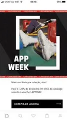 [APP] 20% OFF em tênis da lista