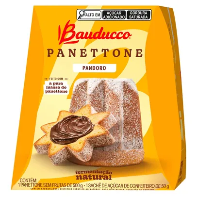 [Levando 2 R$26,50] Panetone sem Frutas Bauducco Pandoro 500g