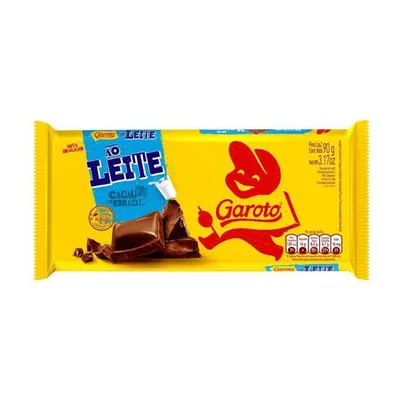 [APPL] [3 por 4,99] Chocolate Garoto ao Leite 90g 