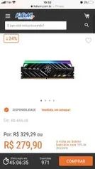 Memória XPG Spectrix D41 TUF, RGB, 8GB, 3000MHz | R$280