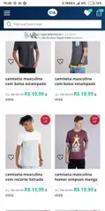 Camisetas masculinas na C&A - R$20