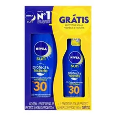 Kit Protetor Solar Corporal Nivea Protect&Hidrata FPS30 200ml + Protetor Solar Corporal FPS30 100ml | R$ 19,50