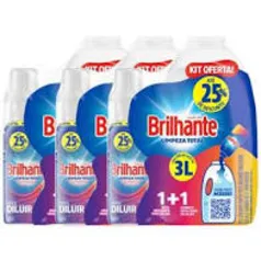 3 Unidades - Kit Garrafa para Diluição + Lava-Roupas Concentrado para Diluir Brilhante Limpeza Total 500ml R$ 37