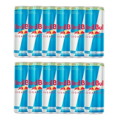 Energético Red Bull Sugarfree 250ml Kit com doze unidades
