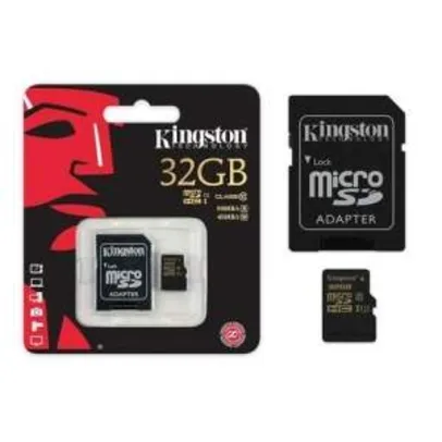 [Americanas] Cartao De Memoria Classe 10 Kingston Sdca10/32gb Micro Sdhc 32gb Com Adaptador Sd Uhs-I R$ 55