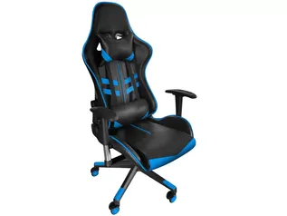 Cadeira Gamer Reclinável Preto e Azul Braços 2D, até 120kg, inclinação 180º