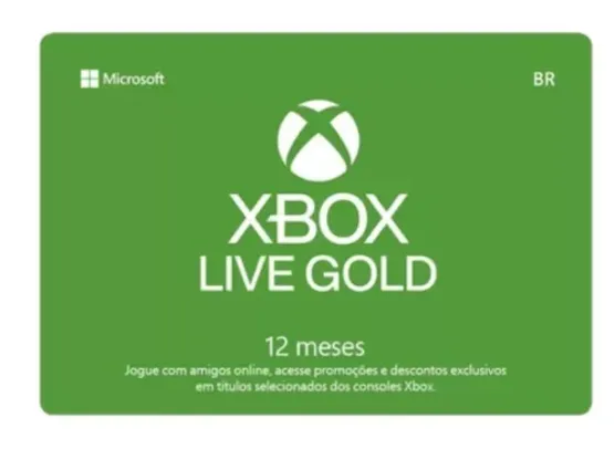 Saindo por R$ 159: Gift Card Digital XBox Live Gold Geoblocked Assinatura 12 meses | Pelando