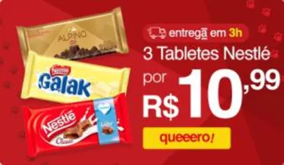 [ APP ] 6 Tabletes de chocolate Nestlé | R$12