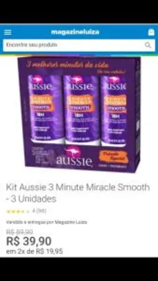 Kit Aussie 3 Minute Miracle Smooth- 3 Unidades