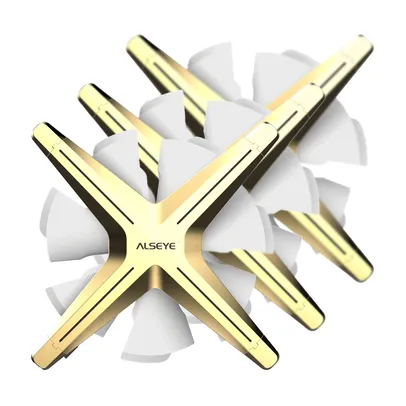 Kit Fan com 3 Unidades Alseye X12, ARGB, Gold, 120mm