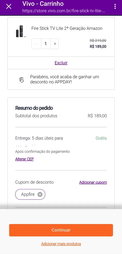 Imagem na descrição da promoção