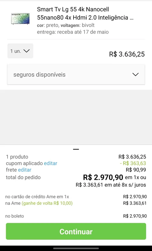 Imagem na descrição da promoção