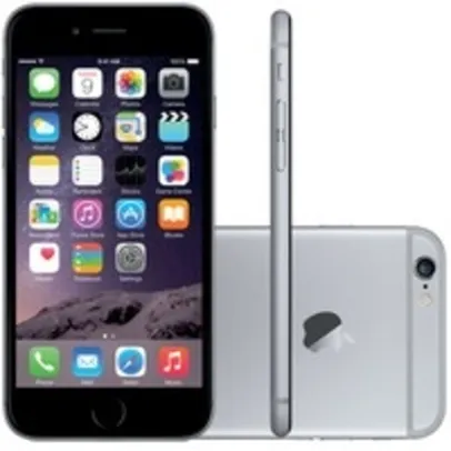 Apple iPhone 6, Chip A8, iOS 8, Tela 4,7´, 16GB, Câmera 8MP, 4G, Desbloqueado MG3A2/A - Cinza Espacial - R$1900