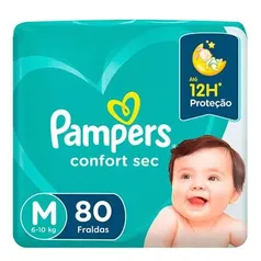 Fralda Pampers Confort Sec Bag Giga M 80 Unidades