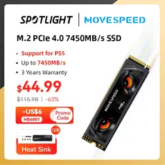 IMPOSTOS INCLUSOS 1TB |PCIe4.0| SSD NVMe M2 | 5000 MB/s MOVESPEED