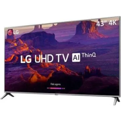 [App - Cartão Sub] Smart TV LED 43" LG 43UK6510 Ultra HD 4k com Conversor Digital 4 HDMI 2 USB Wi-Fi Thinq Ai Dts Virtual X 60Hz Inteligencia Artificial - Prata - R$ 1749