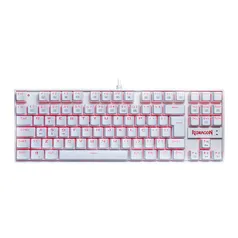 Teclado Mecanico Redragon Kumara Lunar White Led Vermelho Switch Brown, K552W-2 PT-BROWN