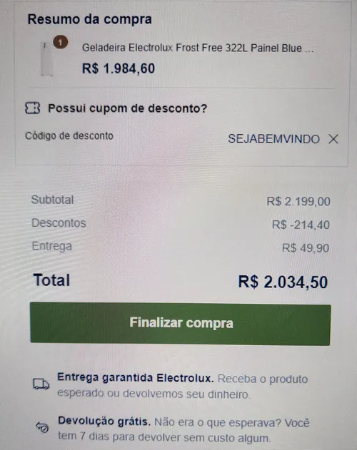 Imagem na descrição da promoção