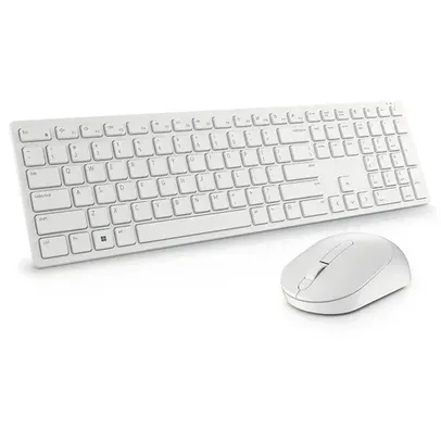 Kit Teclado e Mouse Sem Fio Dell Pro, 4000 DPI, ABNT2, Branco Gelo - KM5221W