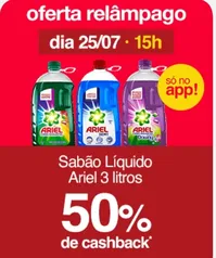 (APP/AME R$18,49) Sabão Líquido Ariel Cores Radiantes Toque de Downy 3L