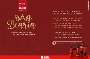 [SP] Ganhe uma Experiencia Brahma e Boticário - Corte de Cabelo, Barba e Bigode 