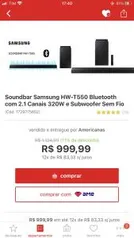 Soundbar Samsung HW-T550 320W | R$1000