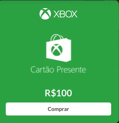 Gift Card Xbox de R$100 | R$90