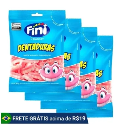 Kit 4 und Bala de Gelatina Fini Dentaduras 90g