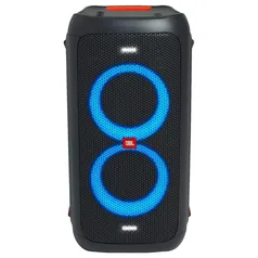 Caixa de Som Torre JBL PartyBox 100, 160W RMS, LED, Bluetooth, Preto - JBLPARTYBOX100BR 