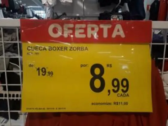 [Loja Física - BH] Cueca Boxer Zorba - R$9