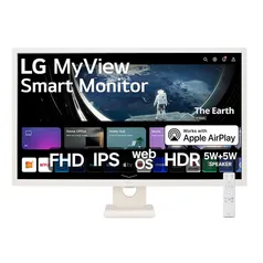 Monitor LG MyView Smart IPS 32” FHD WebOS ThinQ Home Air Play 2 Screen Share Bluetooth - 32SR50F-W