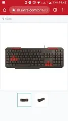 Teclado Gamer Multilaser TC242 com Hotkeys Multimídia - Vermelho