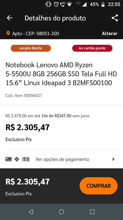 Imagem na descrição da promoção