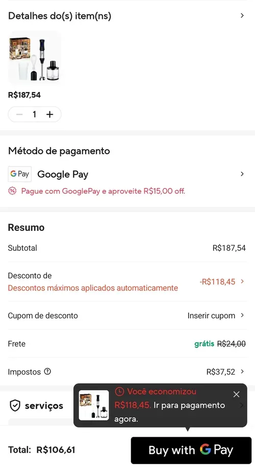 Imagem na descrição da promoção