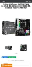 PLACA MAE AM4 B450M STEEL LEGEND DDR4 3200MHZ 64GB 90-MXB9Y0-A0BAYZ ASROCK