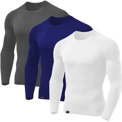 Kit com 3 Camisetas Térmicas Proteção UV