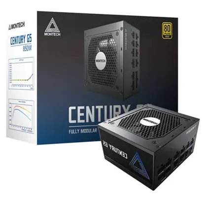 Fonte Montech Century G5 850W, 80 Plus Gold, PCIe 5.0, PFC Ativo, Full Modular, Black