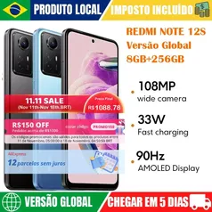 [No Brasil] Smartphone Xiaomi Redmi Note 12S 256GB 8GB Ram Versão Global 