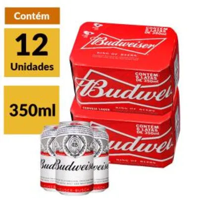 Cerveja Budweiser 350ml caixa com 12 unidades | R$29